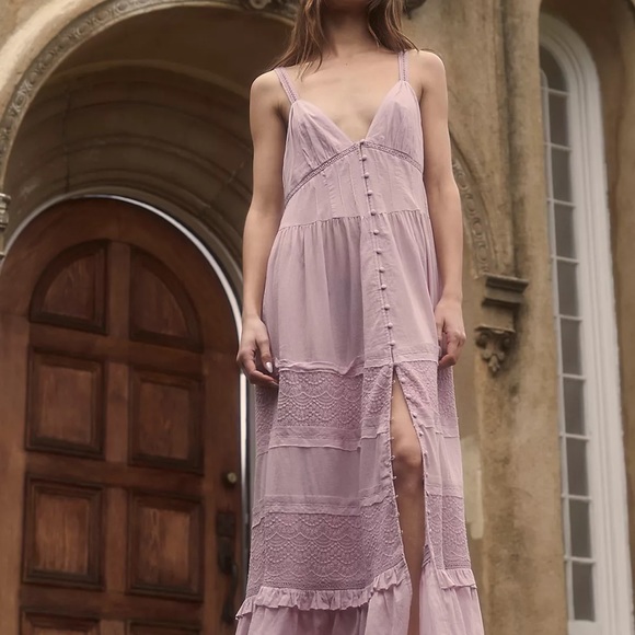 Free People Isabella Maxi Slip Dress SZ M In Lilac,purple - Picture 3 of 3